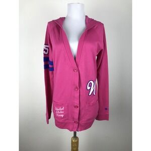 Champion Heritage Cardigan Sweatshirt Size L Pink United States Navy Embroidered